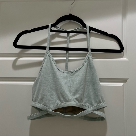 Free People Movement Light Blue Cut Out Strappy Sports Bra - Picture 1 of 6